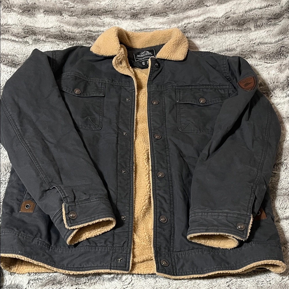 Fashion Sport outdoor Jacket with Tan Fleece gray size S